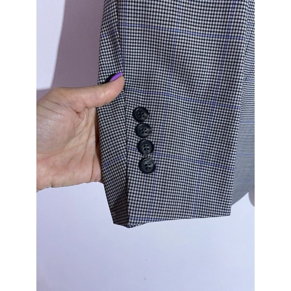Brooks Brothers Blazer 40R Gray Wool Regent Windowpane Brookscool Sport Coat - Picture 12 of 16